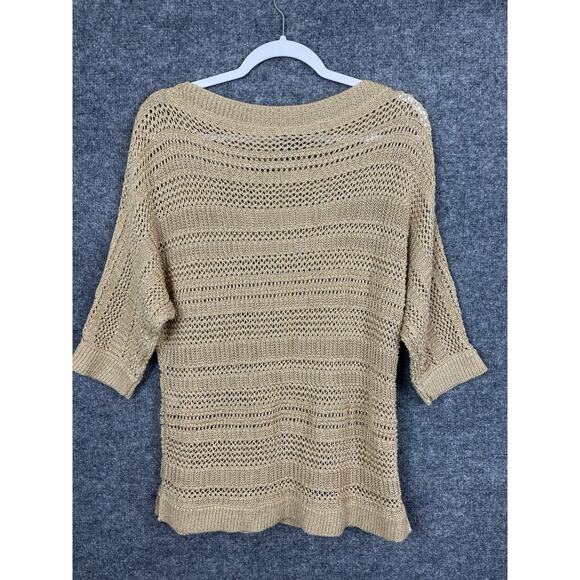 Chico's Travelers Gold Shimmer Sweater 1 8/10 M Retails $118.00 - Picture 4 of 7